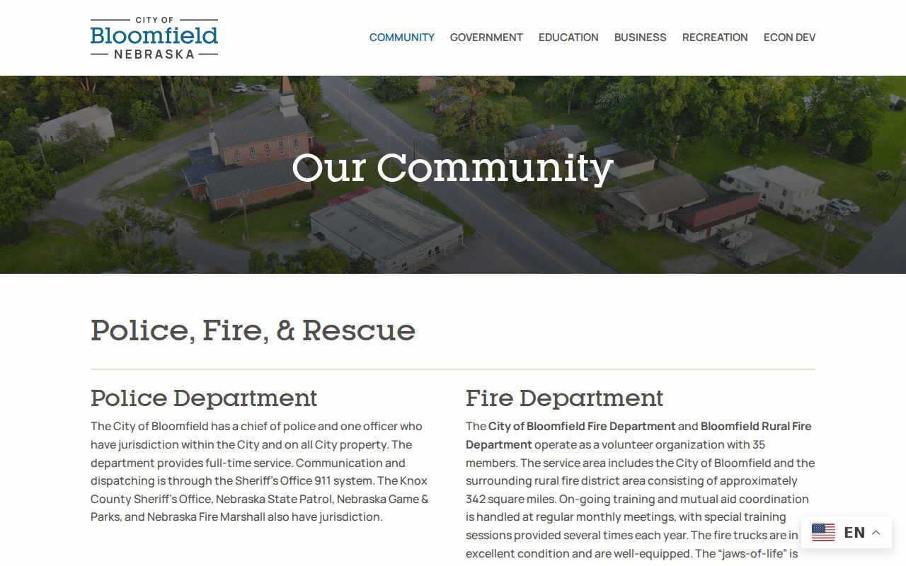 Bloomfield court docket record context from the community and city-hall page