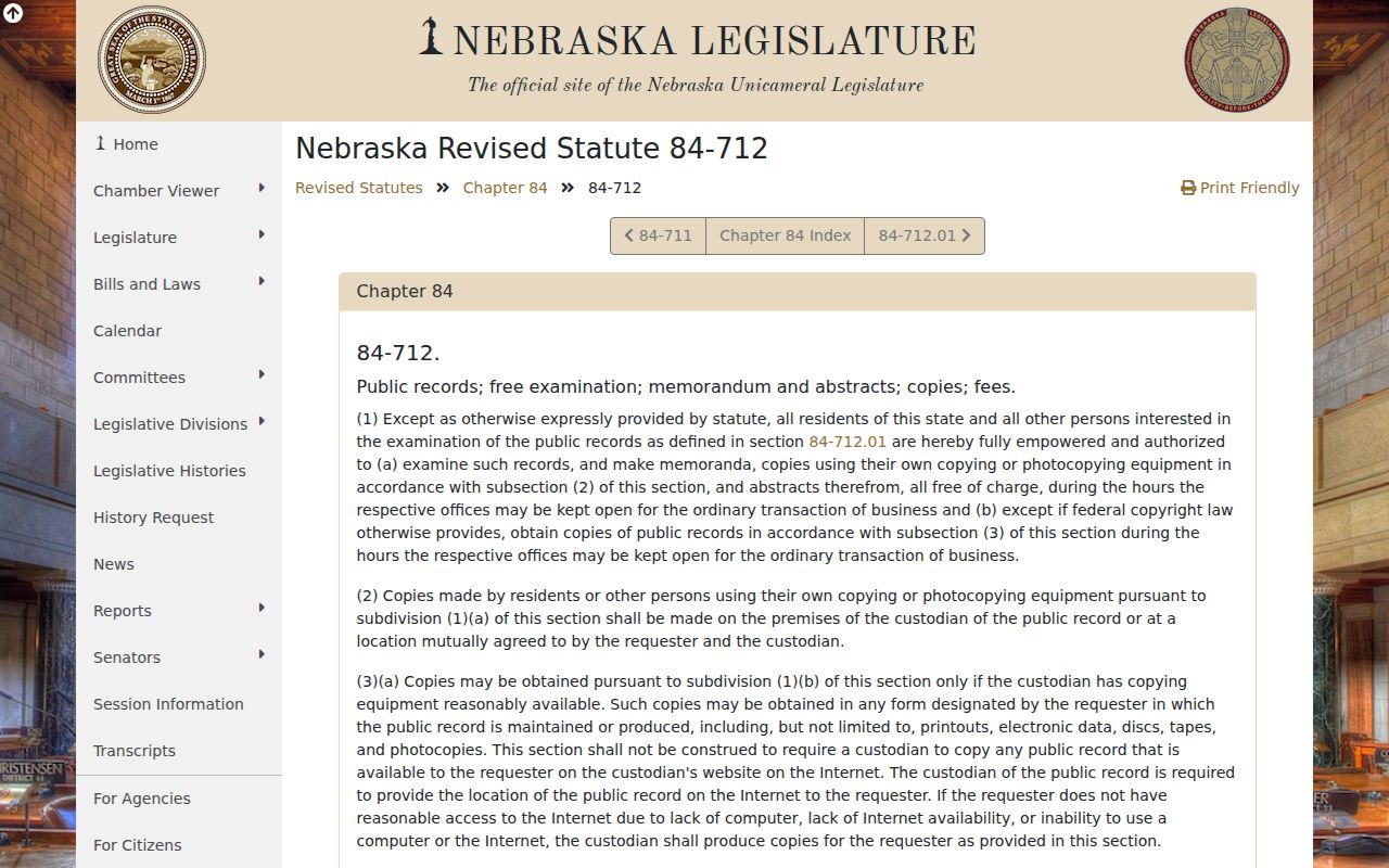 Knox County case lookup Nebraska public records law