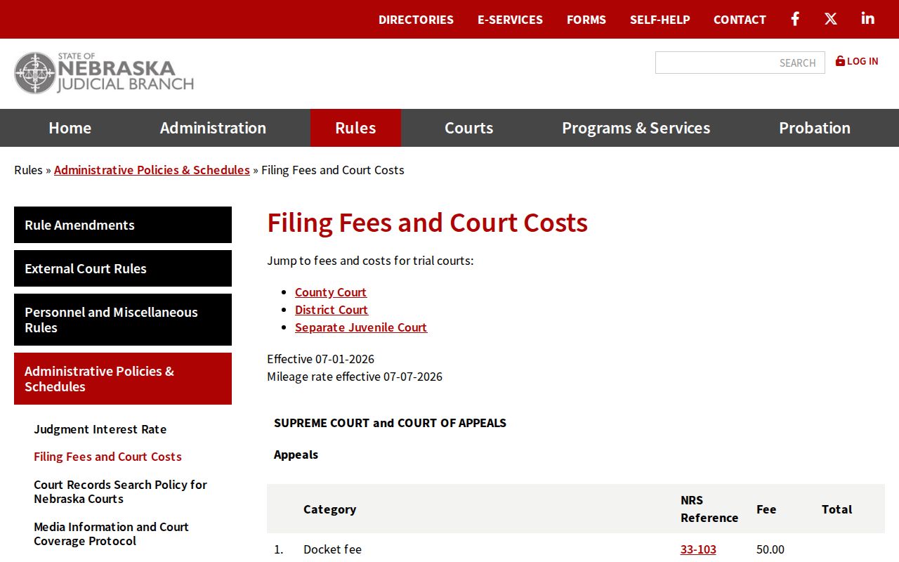 Knox County civil docket current filing fees and jurisdiction source