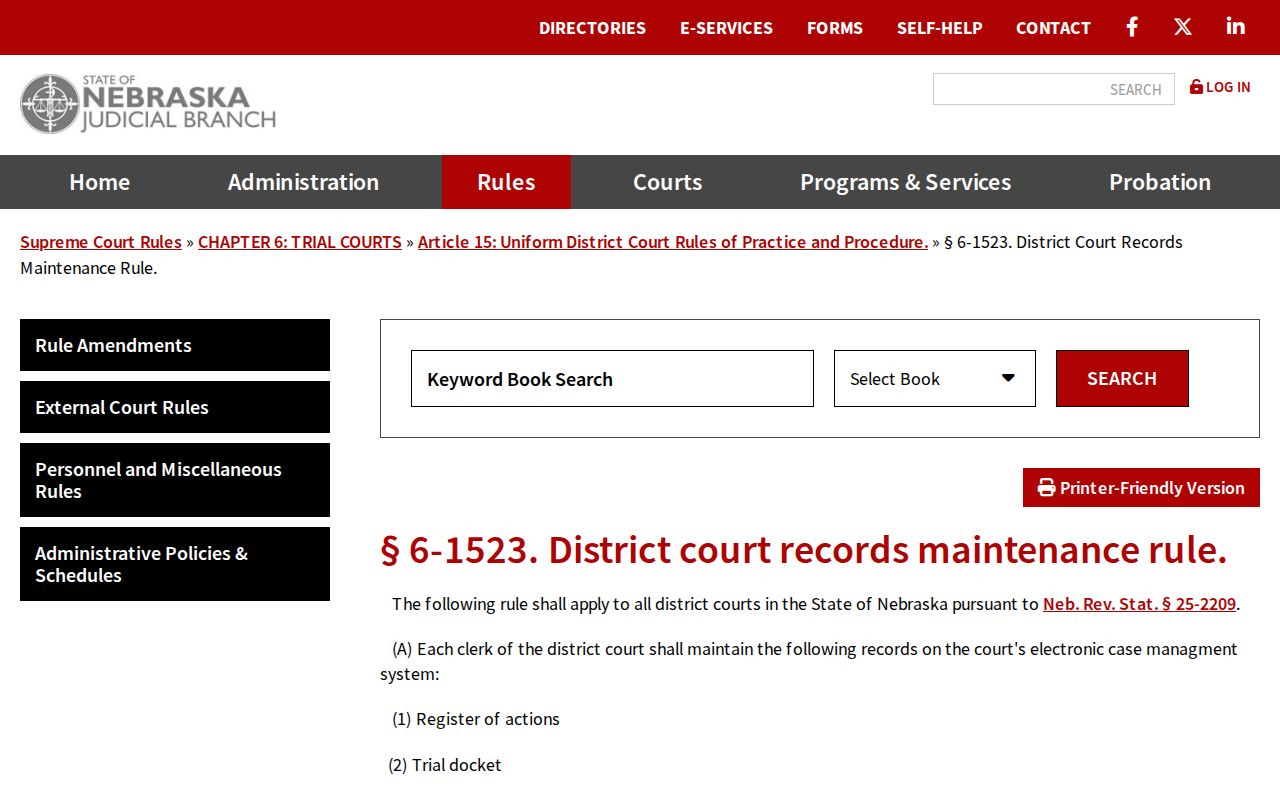 Knox County civil docket District Court records maintenance rule
