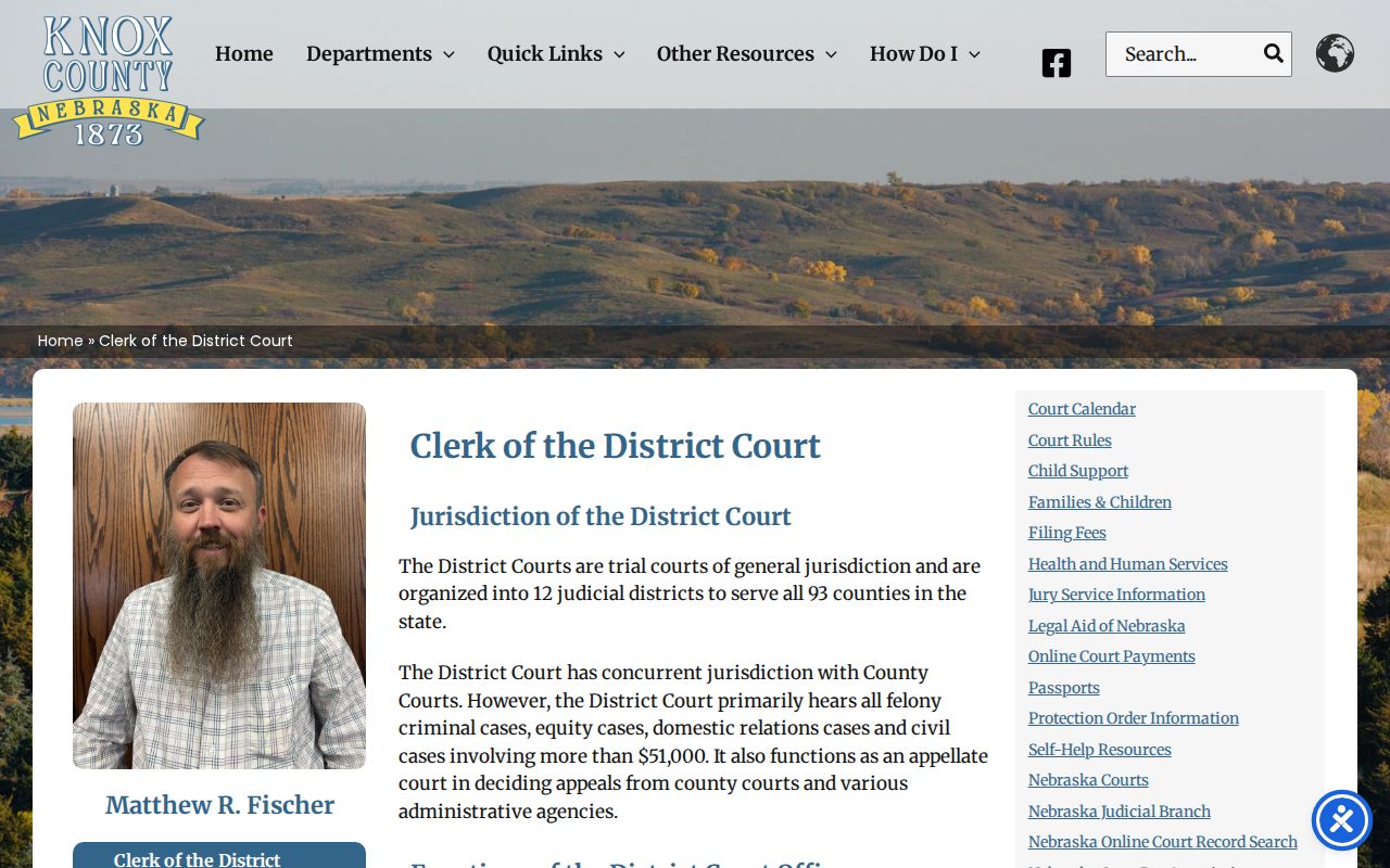 Knox County civil docket District Court Clerk source