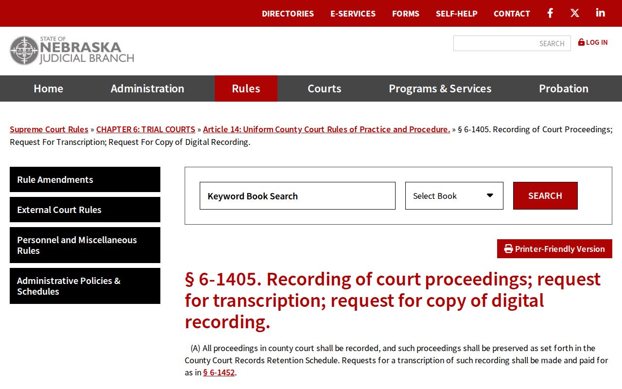 Knox County court records County Court recording rule
