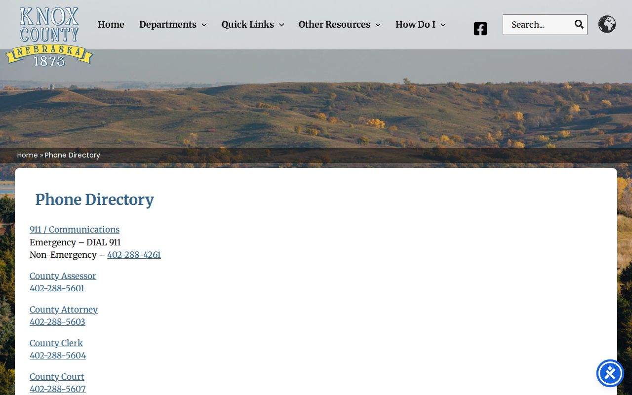 Creighton court docket record source from the Knox County phone directory