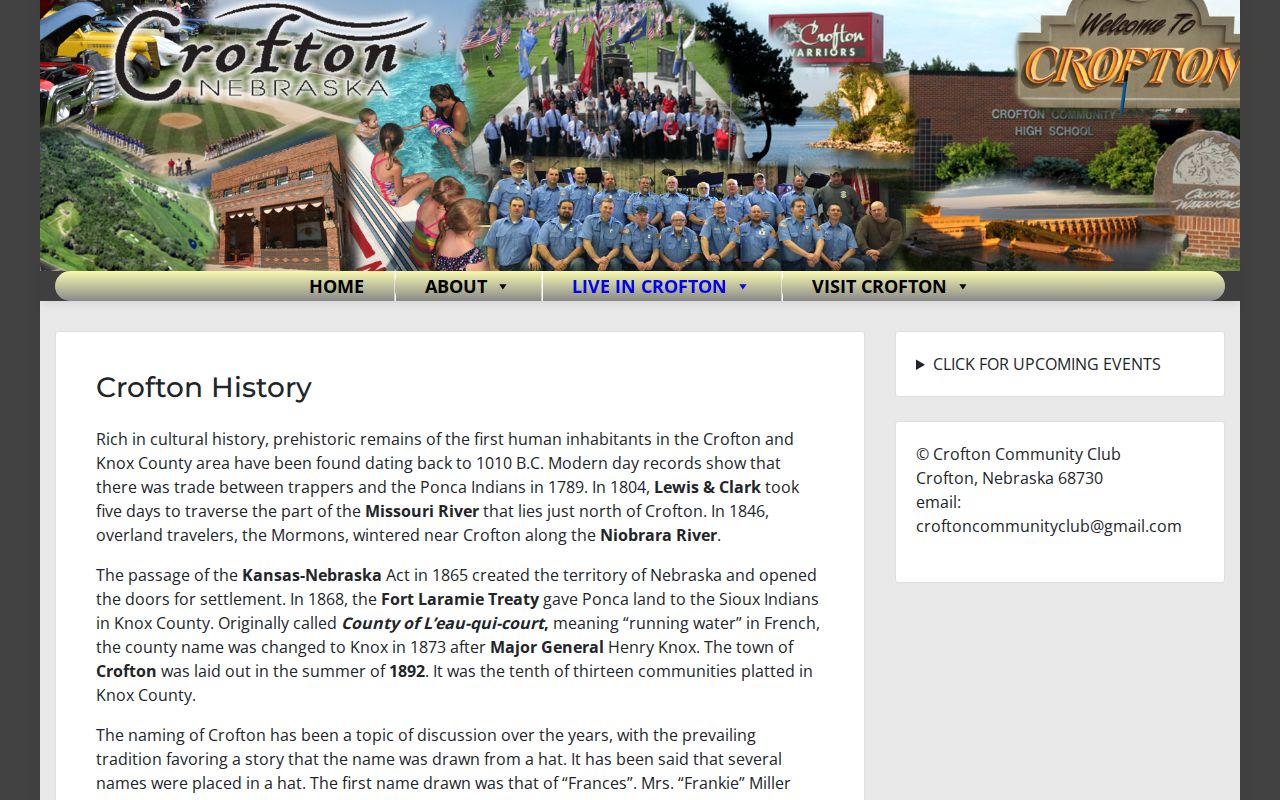 Crofton court docket record context from the official history page