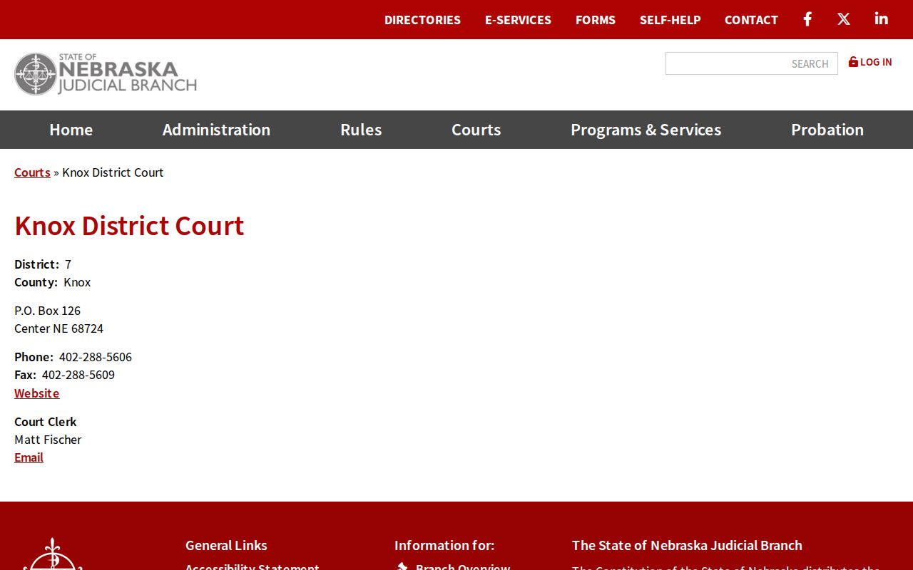 Knox County court docket District Court directory