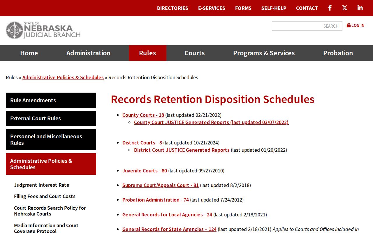 Knox County traffic tickets court records retention schedules